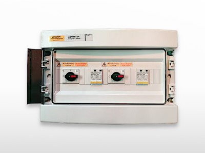 Coffret de sectionnement DC - 2 Entrée / 2 Sortie + parafoudre | 600V / 20A