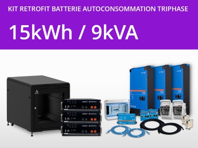 Kit rétrofit Batterie autoconsommation triphasé - Multiplus 9kVA | 400V / 15kWh