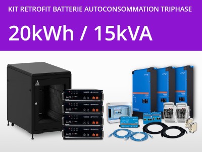 Kit rétrofit Batterie autoconsommation triphasé - Multiplus 15kVA | 400V / 20kWh