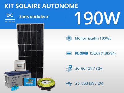 Kit solaire autonome 190W - Plomb 