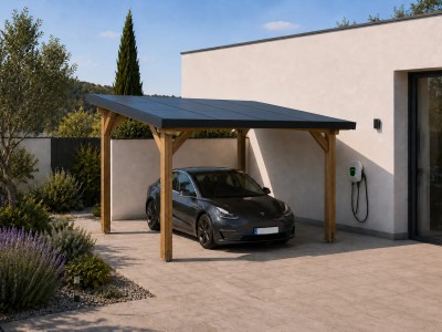 Carport solaire autoconsommation monophasé 6kW | 18m²
