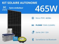 Kit solaire autonome 465W - Plomb | 24V / 3,6kWh