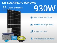 Kit solaire autonome 930W - Plomb | 24V / 7,2kWh