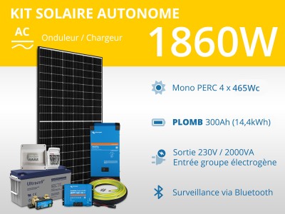Kit solaire autonome 1860W - Plomb - Multiplus 2000VA 