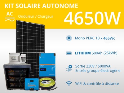 Kit solaire autonome 4650W - Lithium - Multiplus GX 5000VA 