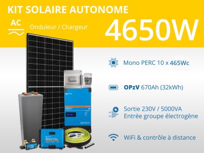 Kit solaire autonome 4650W - OPzV - Multiplus GX 5000VA 