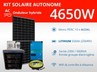 Kit solaire autonome 4650W - Lithium - Easysolar GX 5000VA | 230V / 25kWh