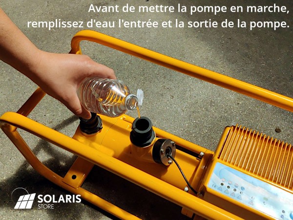Amorcer la pompe lors de la 1ère mise en service