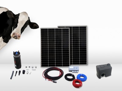 Kit pompe solaire immergée pour abreuvoir SHURFLO - pressostat | 70m - 0,4m³/h
