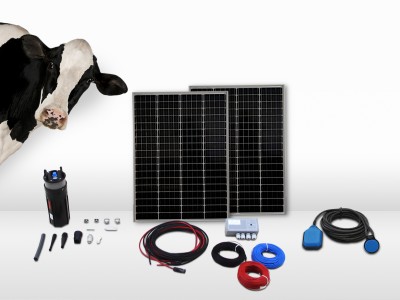 Kit pompe solaire immergée pour abreuvoir SHURFLO - flotteur | 70m - 0,4m³/h