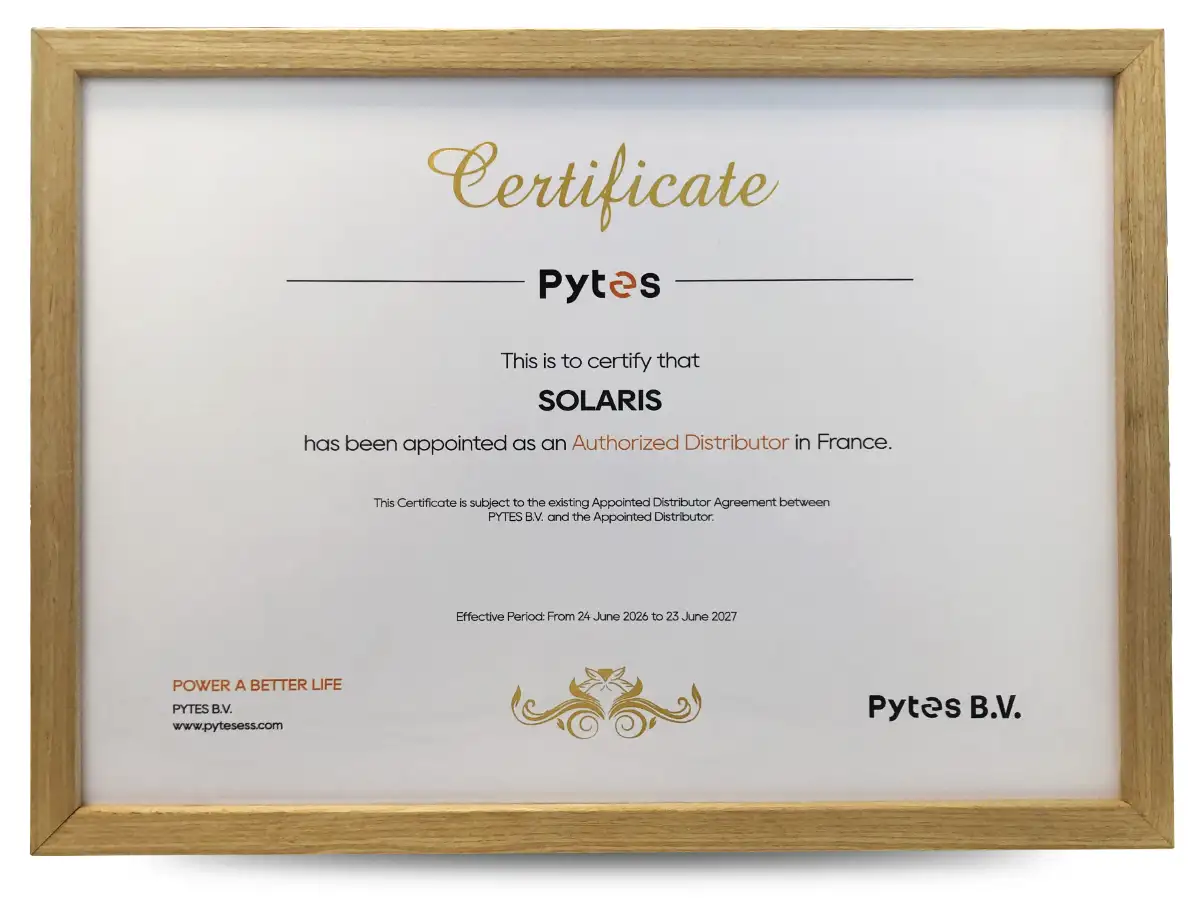 Certificat distributeur officiel Pytes France