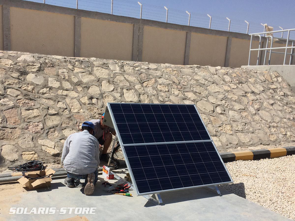 installation d'un kit solaire de secours en Jordanie pour une usine