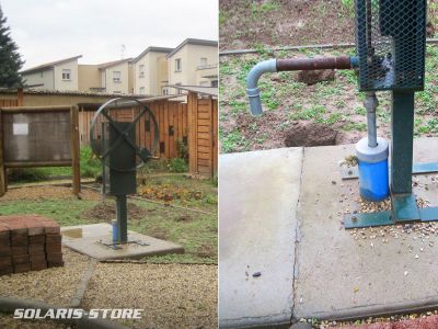 Rh&ocirc;ne (69) / Ancienne pompe &agrave; eau manuelle qui a &eacute;t&eacute; remplac&eacute;e par une pompe solaire autonome