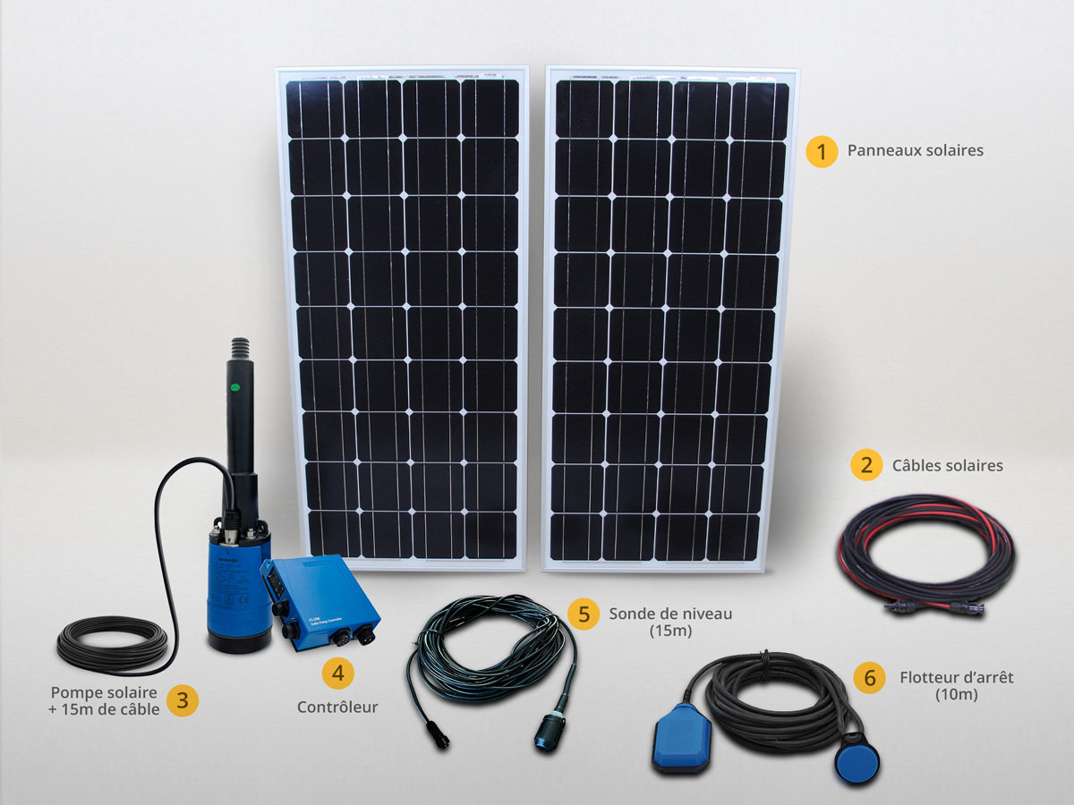 Kit pompe solaire immergée pour abreuvoir LORENTZ