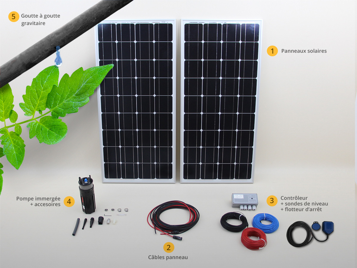 Système de pompage solaire autonome pour l'irrigation ou l'arrosage en totale autonomie