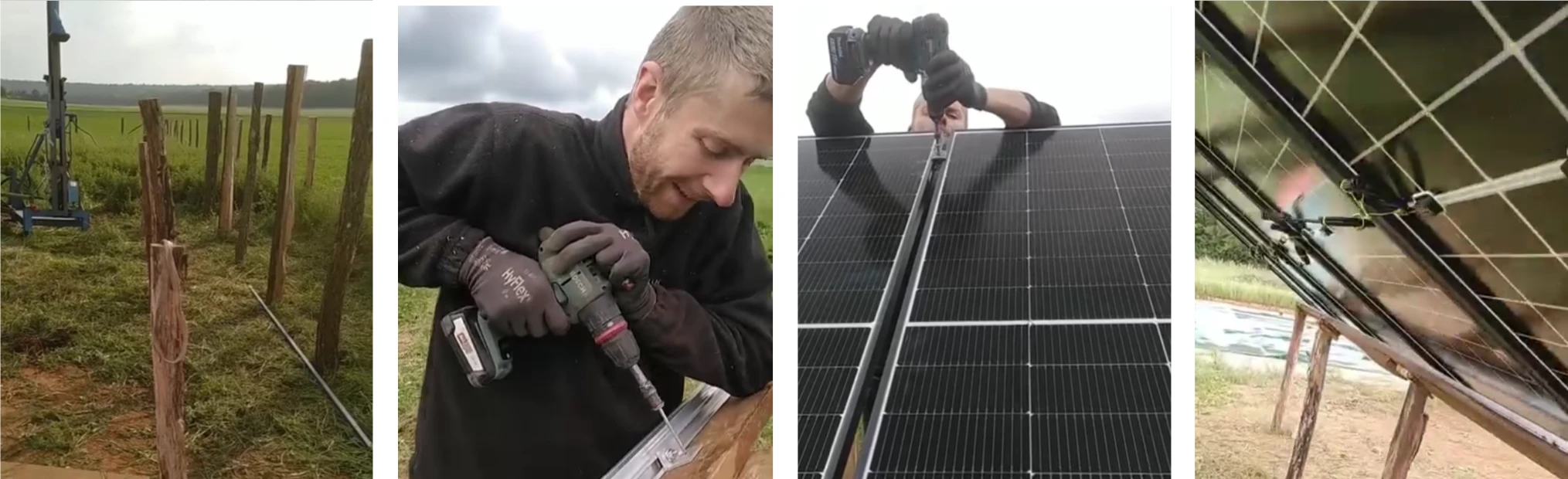 Création d'une structure de pose des panneaux solaires en bois