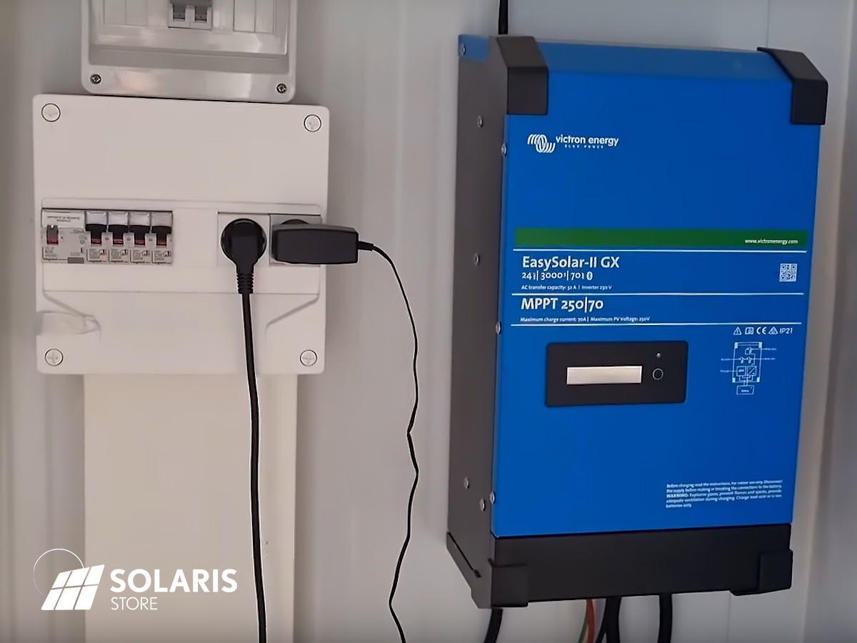 L'Easysolar de Victron alimente tout le container en 230V