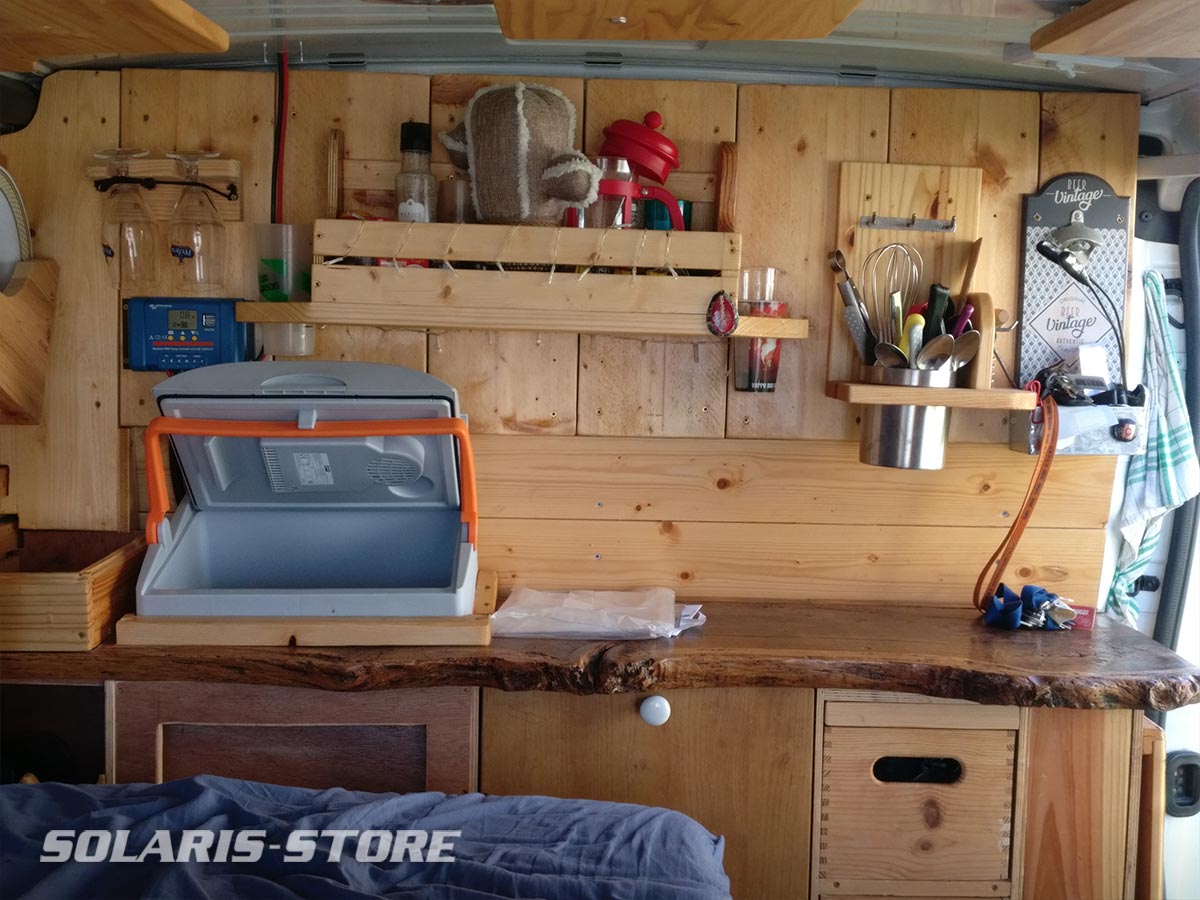 Aménagement intérieur en bois du Van