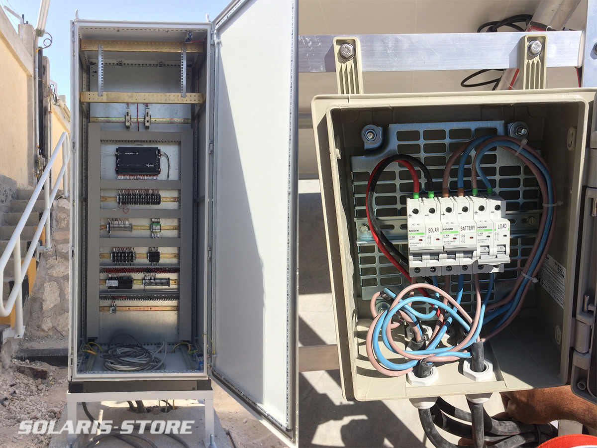Armoire électrique avec commandes et protections