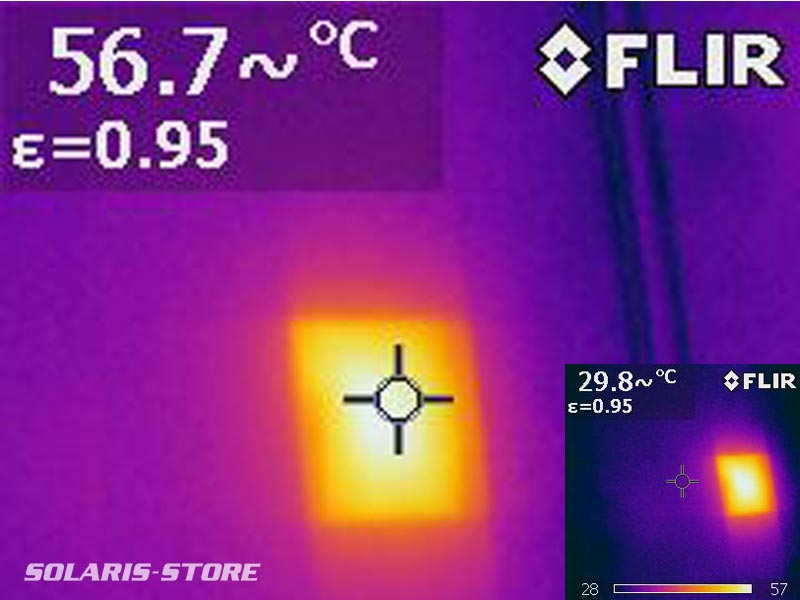 Mesure thermique d'un point chaud sur panneau solaire