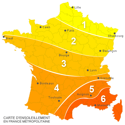 ensoleillement en france