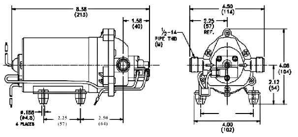 dimensions pompe shurflo 8000-443-136